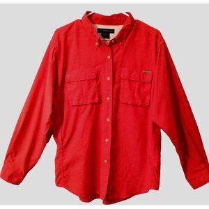 ExOfficio Shirt Women’s Red Fishing Hiking Vented Roll-Tab Quick Dry - Large